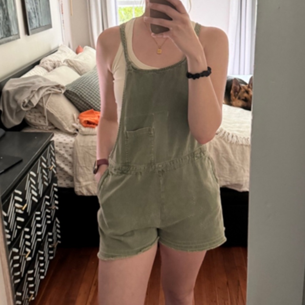 Free People In My Mind Washed Shortalls - Picture 6 of 8